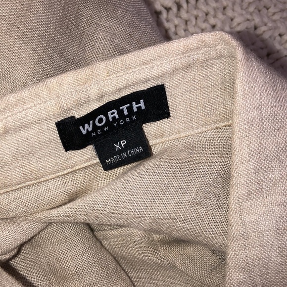 WORTH linen button down top size XP - Picture 7 of 9